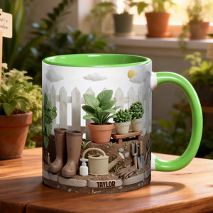 Gardening Scene Accent Mug – Personalized Gifts For Garden Lovers 03kilu080126-Homacus