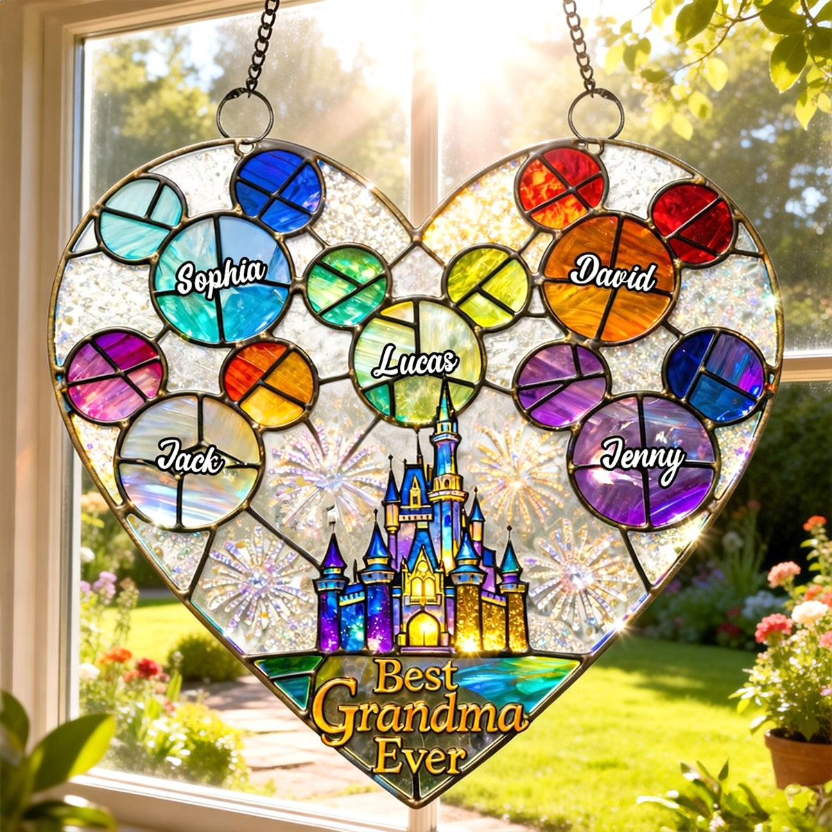 Best Grandma Ever Suncatcher Ornament - Personalized Mother's Day Gifts 04hutn120226-Homacus