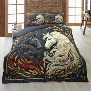 Personalized Horse Couple Quilt Bedding Set Special Line 02xqtn150125-Homacus