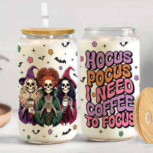 Personalized Gifts For Horror Fans Glass Can, I Need Coffee To Focus 03qhtn310824-Homacus