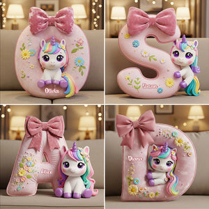 Unicorn Custom Shape Pillow Personalized Gifts For Kid 05PGDT171125-Homacus