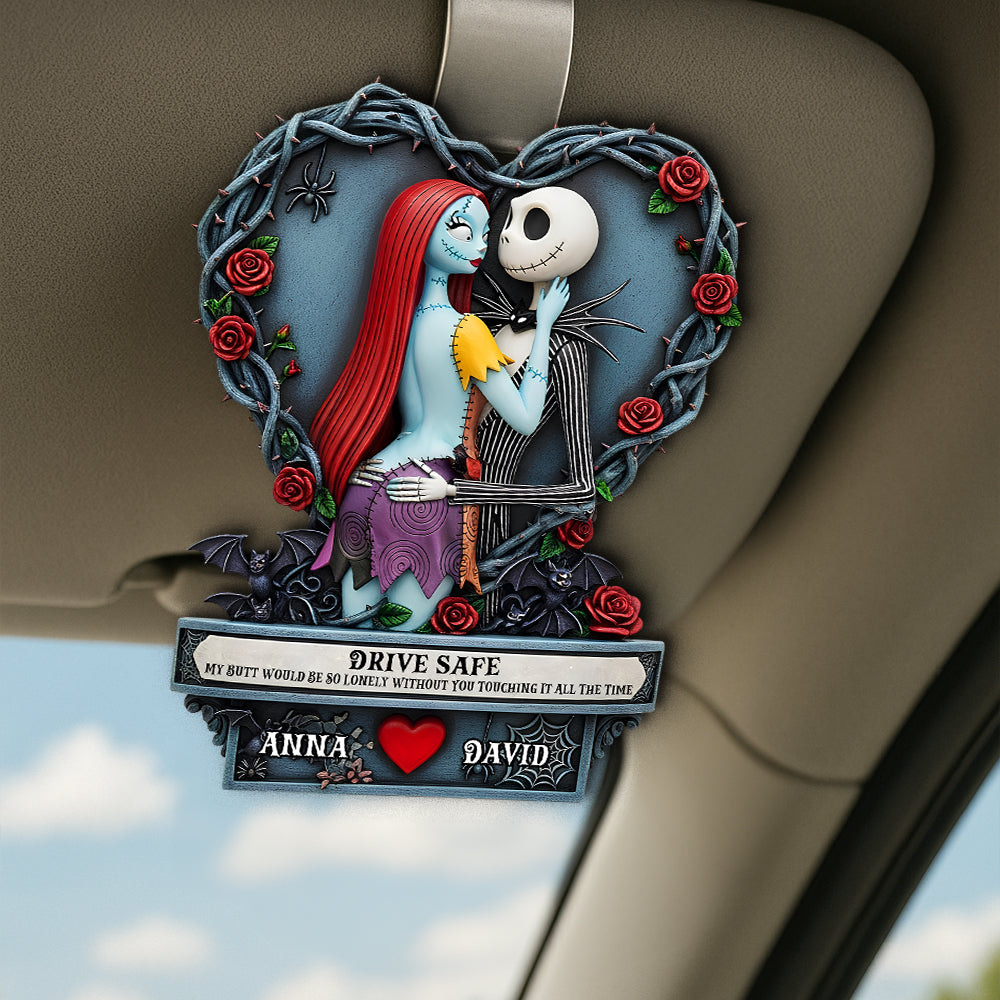 Naughty Spooky Couple Car Visor Clip - Personalized Gifts For Couple 03qhtn290525-Homacus