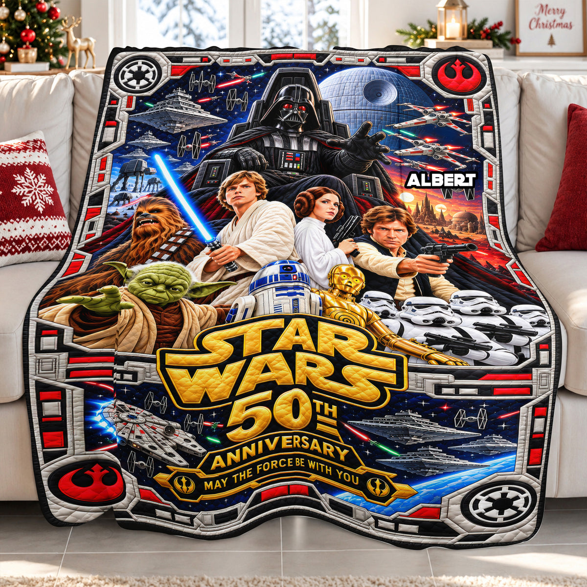 50 Years: The Cosmic Warrior Blanket - Personalized Gifts 01OHQN011026