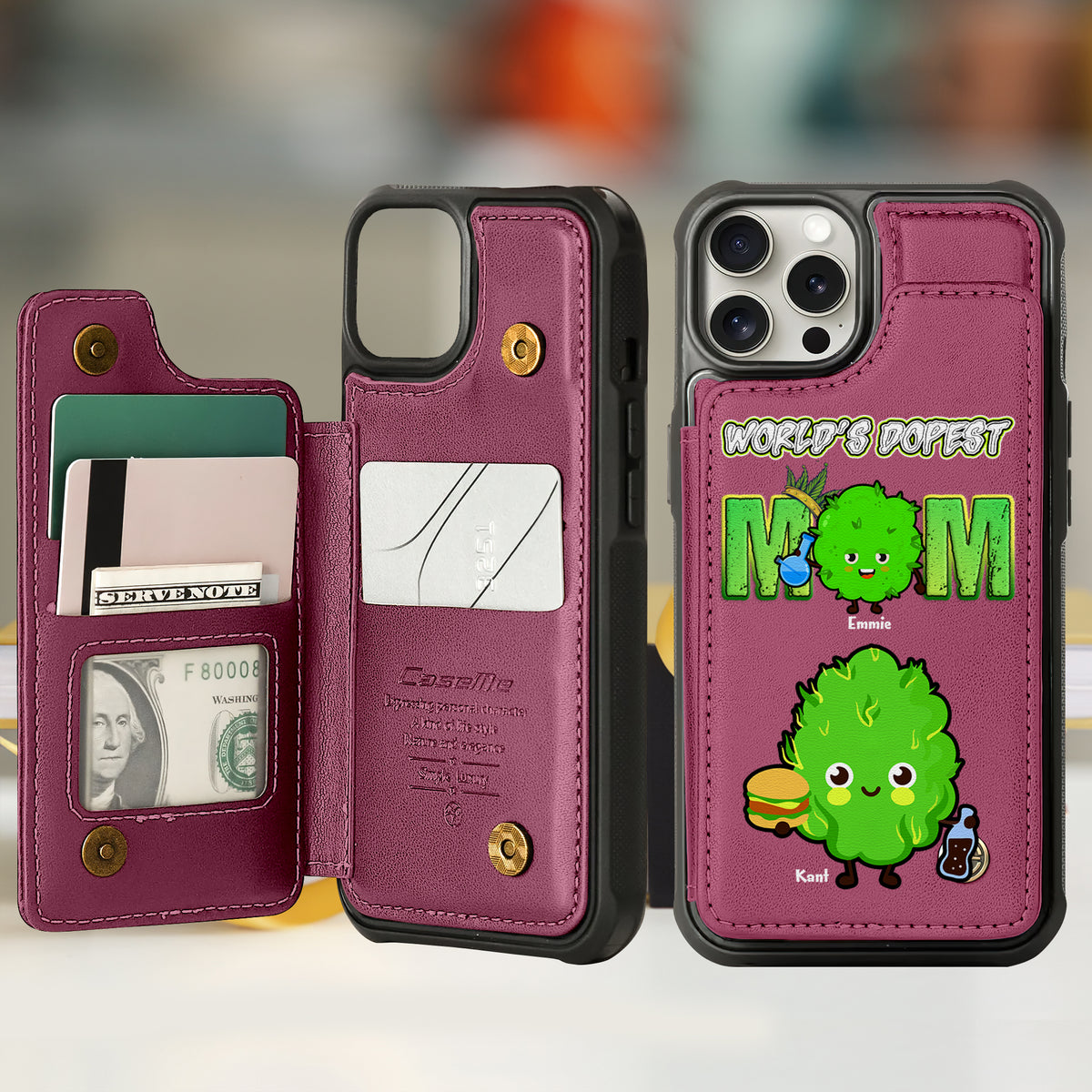 Personalized Gift For Weed Mom Leather Flip Wallet Phone Case 01TOLU270225-Homacus