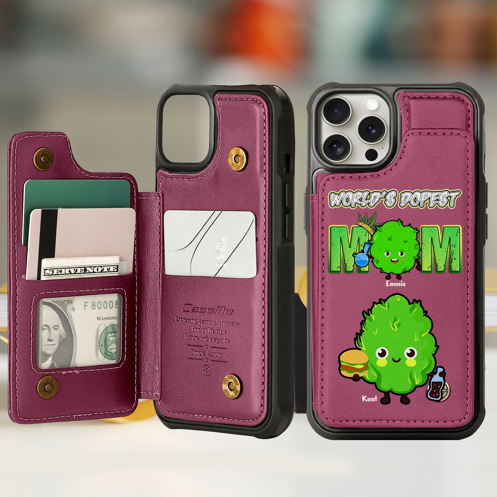 Personalized Gift For Weed Mom Leather Flip Wallet Phone Case 01TOLU270225-Homacus