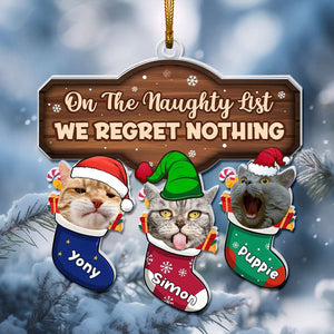 Custom Photo Gifts For Cat Lovers Christmas Acrylic Ornament 03XQLU291024-Homacus