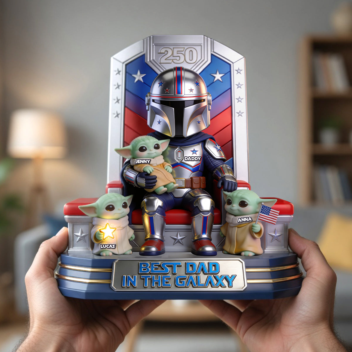 Best Dad In The Galaxy Light Box Personalized Gifts For Dad 04PGTN280426-Homacus