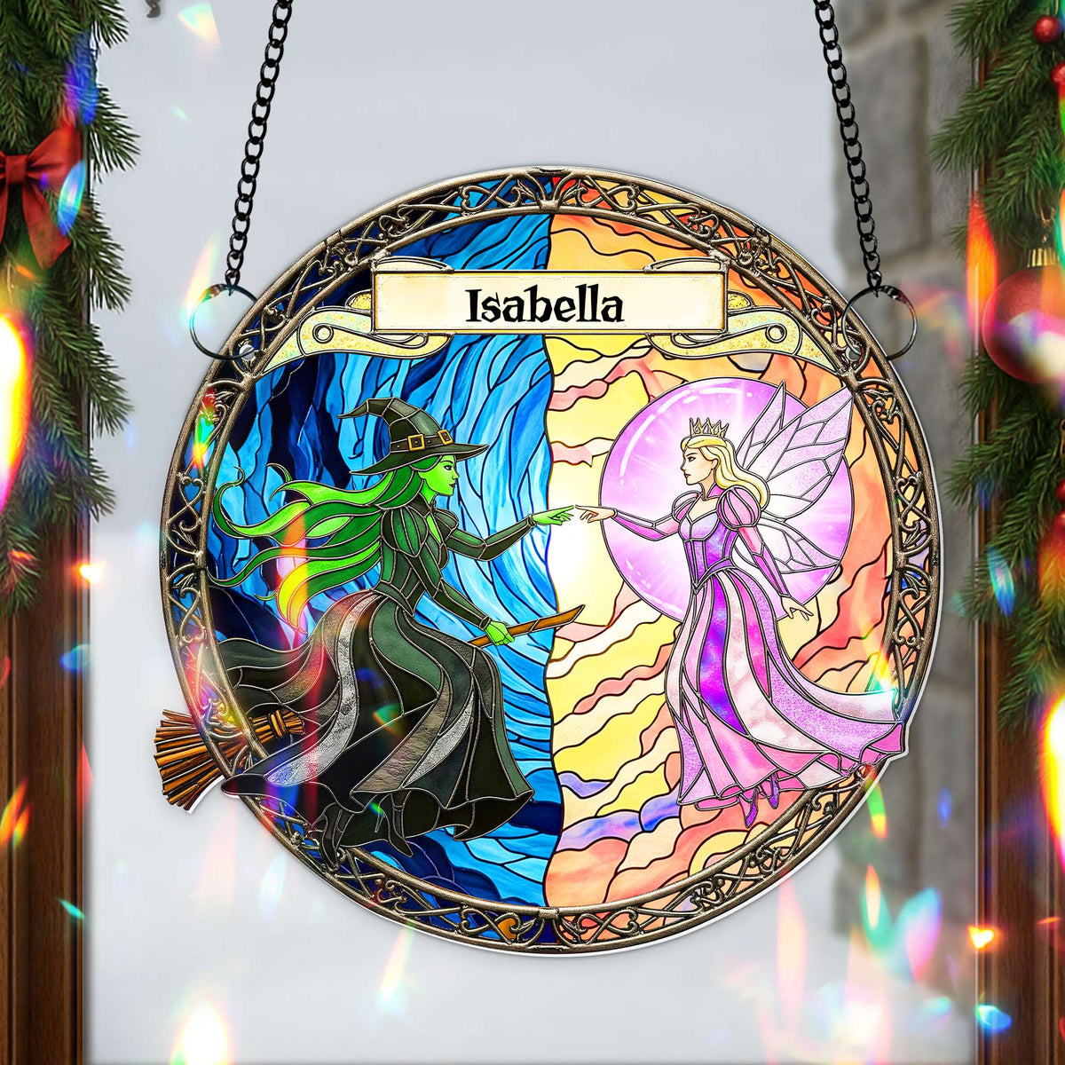 Light x Shadow Witch Suncatcher - Personalized Gifts For Witch Lovers 05HYLU080825-Homacus