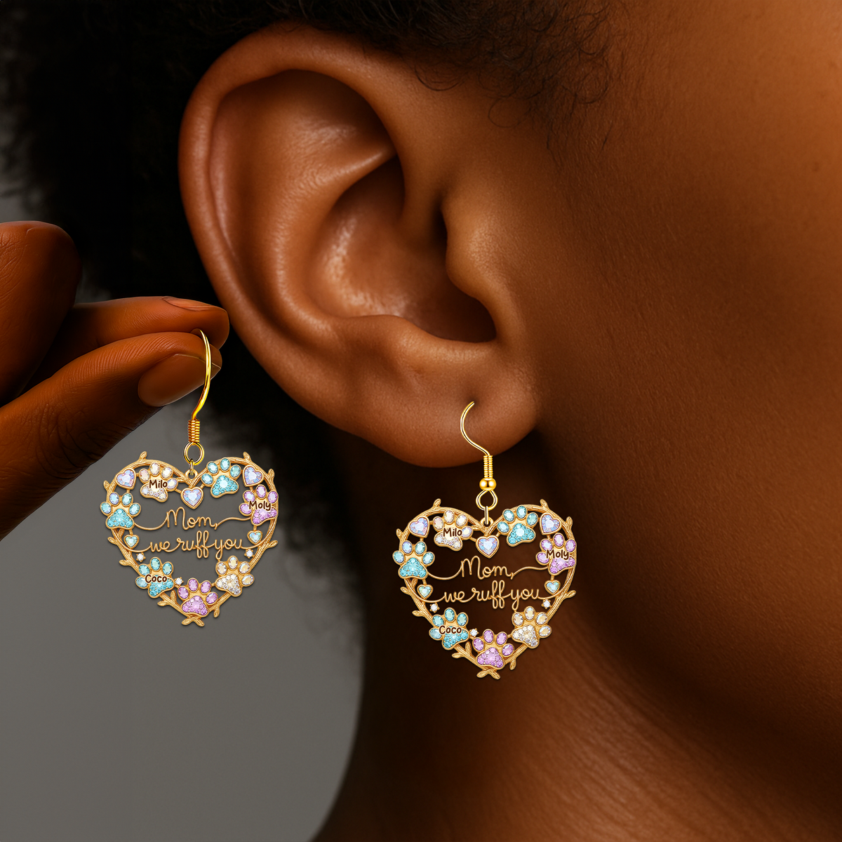 Cute Pawl Acrylic Earrings - Personalized Gifts For Dog Lovers 01qhpu300625-Homacus