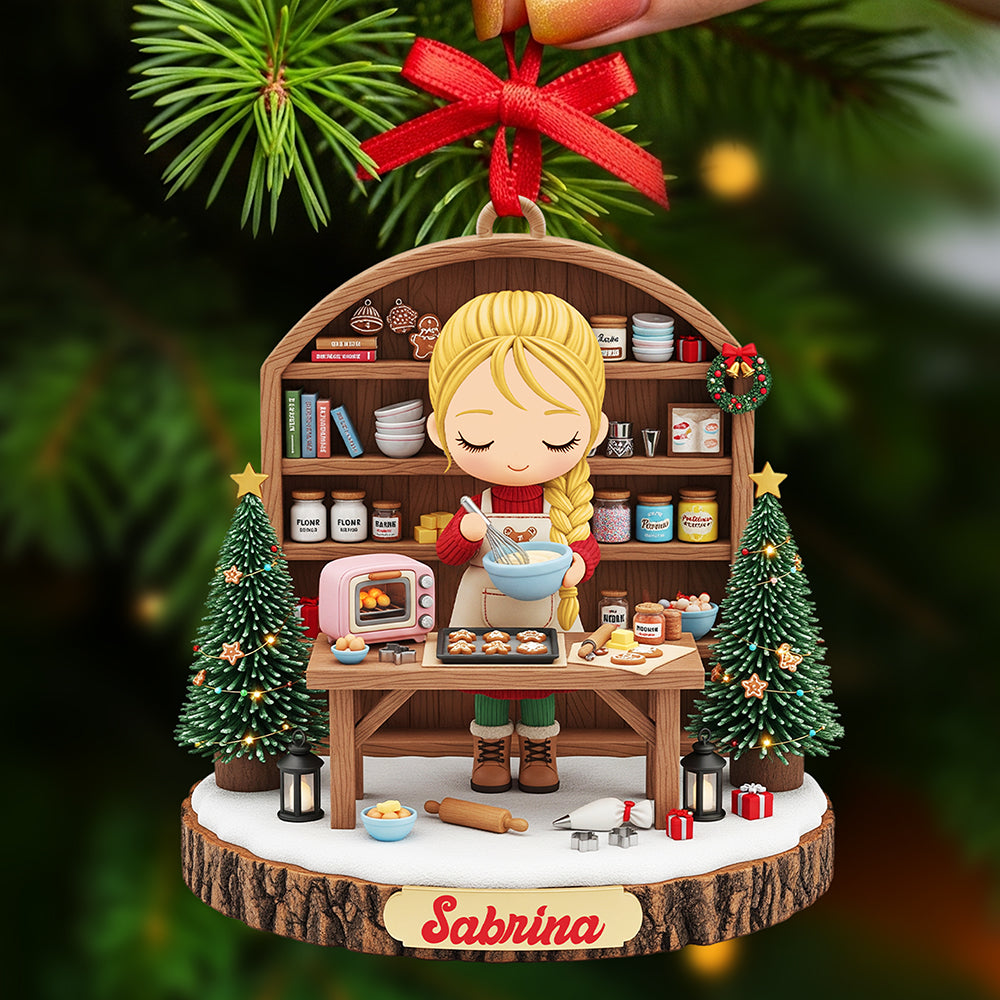 Sweet Baking Girl Acrylic Ornament - Personalized Gifts For Bakers 02PGTA241125-Homacus