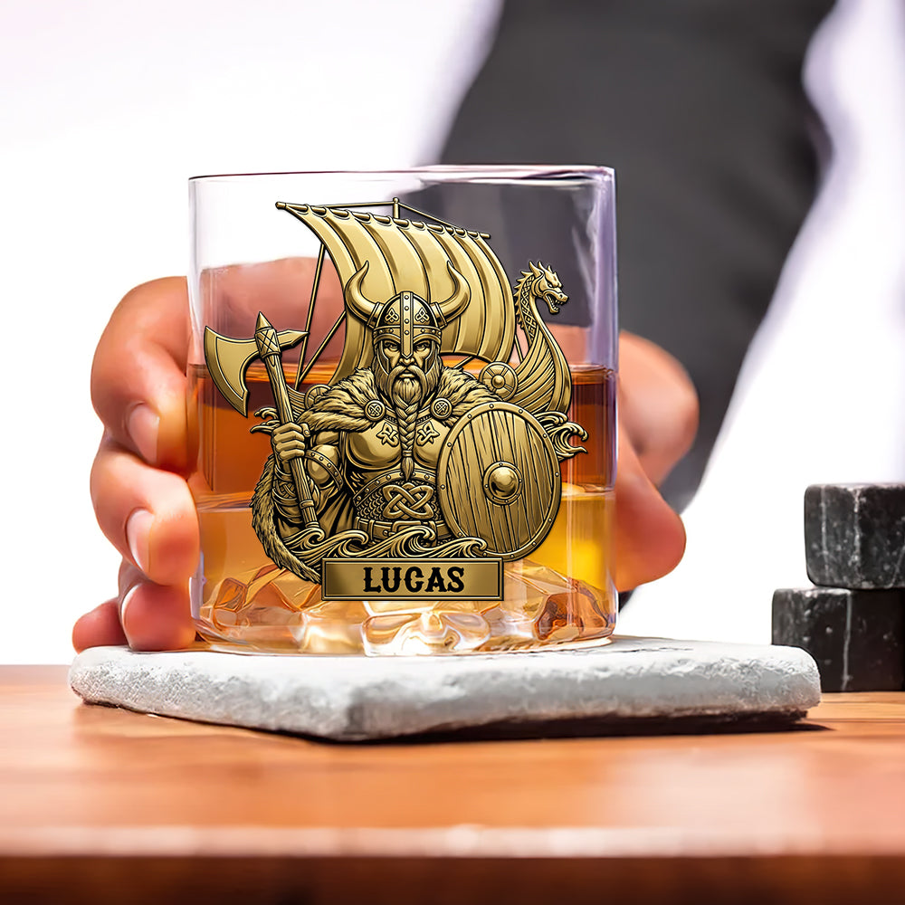 True Warriors Whiskey Glass Personalized Viking Gifts 03NATN050825-Homacus