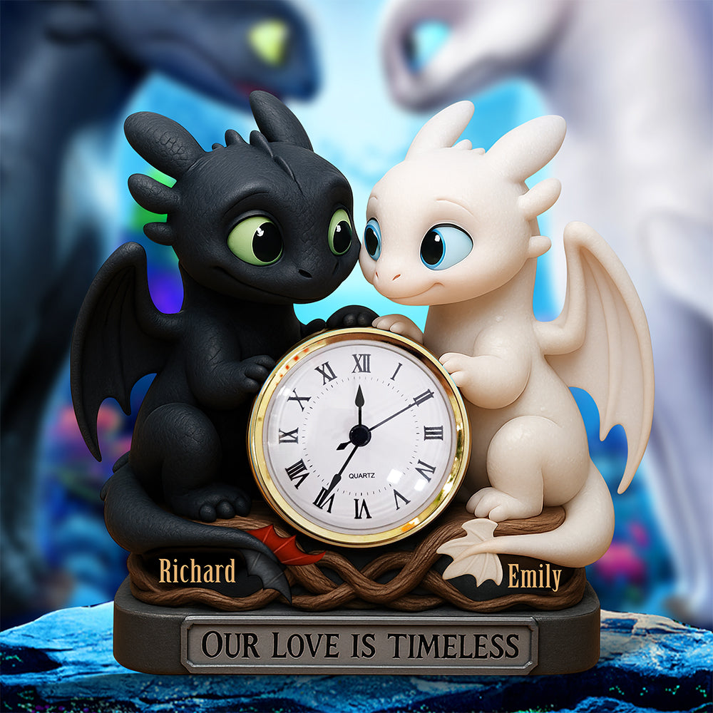 Couple Forever Desk Clock Plaque Personalized Gifts For Couple 05TOQN050625-Homacus