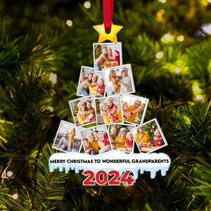 Personalized Gifts For Grandparents, Acrylic Family Photo Christmas Ornament 07HUPU250924 ct141124-Homacus