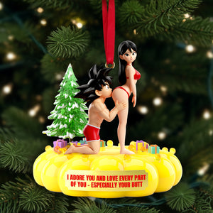 Cheeky Kiss Couple Ornament - Personalized Gift For Couples 05OHLU111125-Homacus