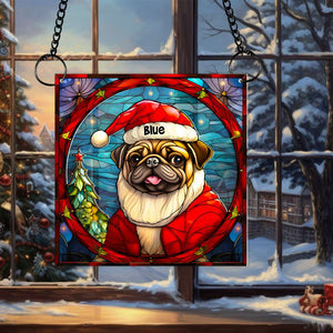 Pug Dog Christmas Acrylic Suncatcher Ornament 04HUMH100924 Gifts For Dog Mom Or Dog Dad-Homacus