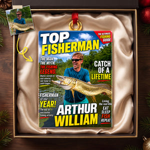 Custom Photo Fishing Christmas Ornament - Personalized Gifts For Fishing Lovers 01hudh260826