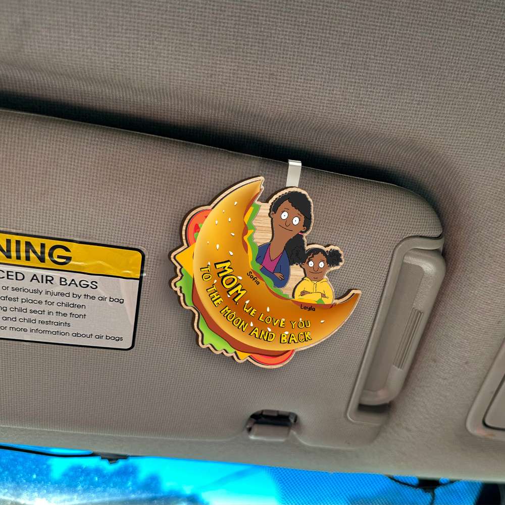 Personalized Gifts For Mom Car Visor Clip We Love You To The Moon And Back 05KAMH140225HG-Homacus