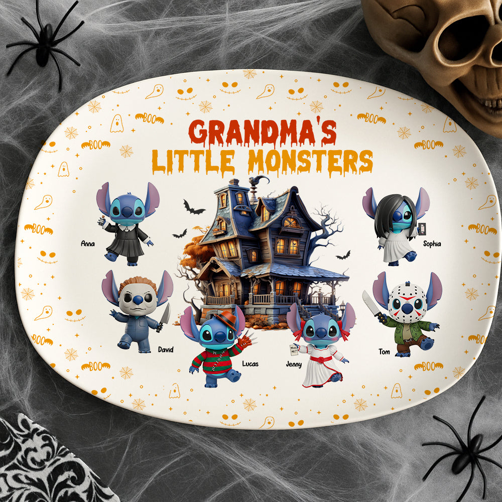 Horror Monsters Personalized Halloween Gifts For Mom/Grandma Plate 02pgtn110825-Homacus