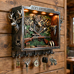 Deer Hunting Wood Key Hanger – Personalized Gifts For Hunters 02tgmg231225-Homacus