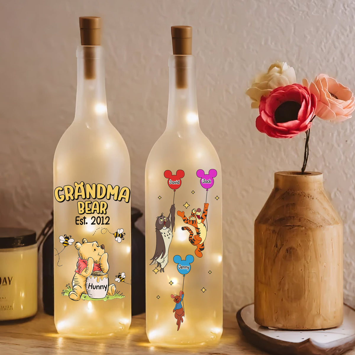Mama Bear Bottle Lamp - Personalized Gifts For Mom 01hutn140225-Homacus
