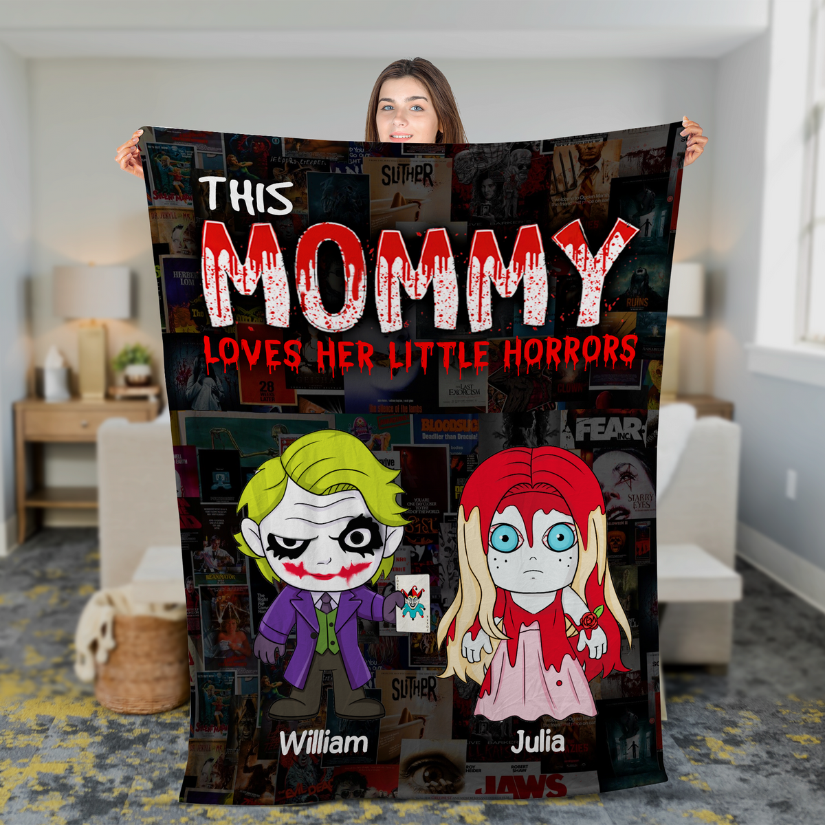 Personalized Gifts For Mom Blanket 04ohpu220225 Little Horrors-Homacus