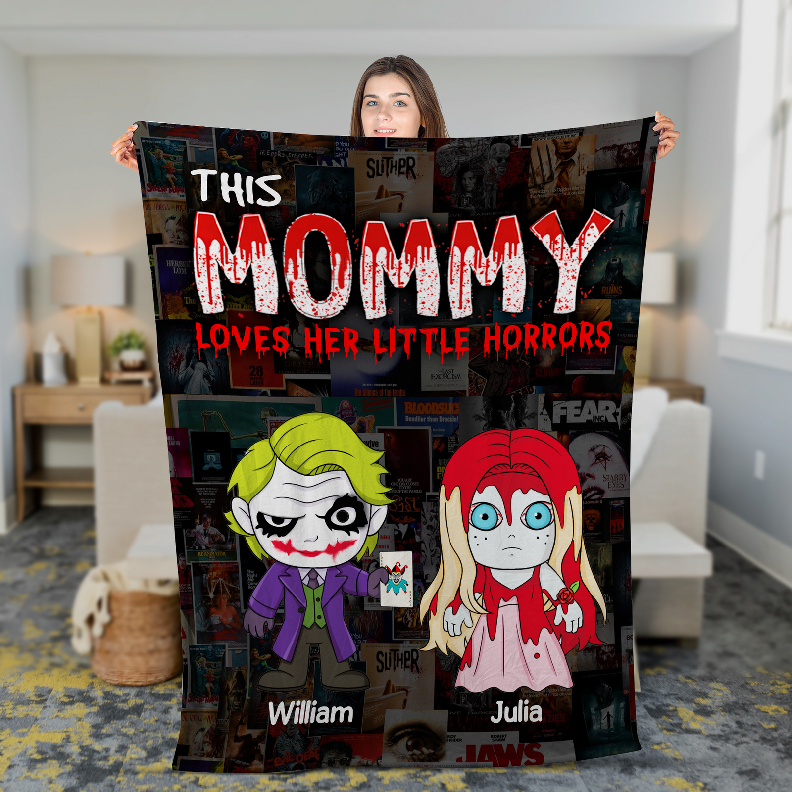 Personalized Gifts For Mom Blanket 04ohpu220225 Little Horrors-Homacus