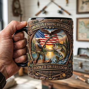 Hooked On Freedom Accent Mug - Personalized Gift For Fisherman 04tytn250626-Homacus