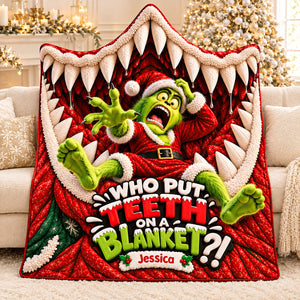 Put Teeth On A Blanket - Personalized Christmas Gifts Wearable Blanket Hoodie 06hadt161026-Homacus
