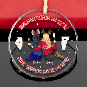 Friends Ornament - Long Distance - Personalized Gifts With Custom State For Besties-Homacus