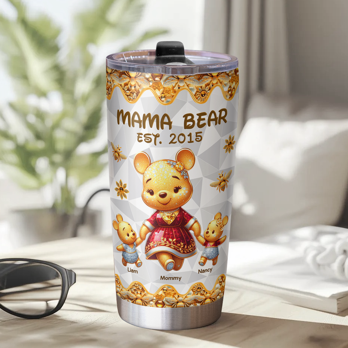 Mama Bear Tumbler - Personalized Gifts For Mom 01tgpu090425-Homacus