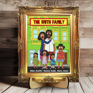 Personalized Gifts For Family Wood Sign Cartoon Family 02ACDT120225HG-Homacus