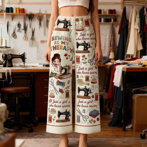 Sewing Is A Therapy Pajama Pants - Personalized Gift For Sewers 03PALU140126-Homacus