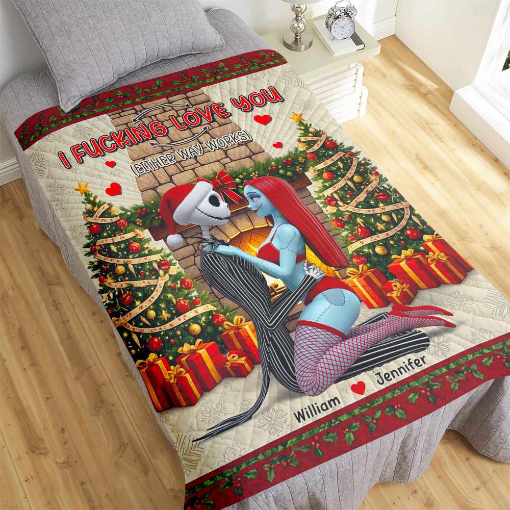 Naughty Couple Blanket - Personalized Christmas Gifts For Couple 03naqn180925-Homacus
