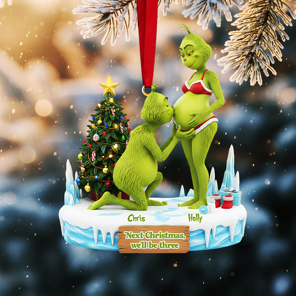 Personalized Gifts For Christmas, Couple Pregnant Couple Acrylic Ornament 01ohta300925-Homacus