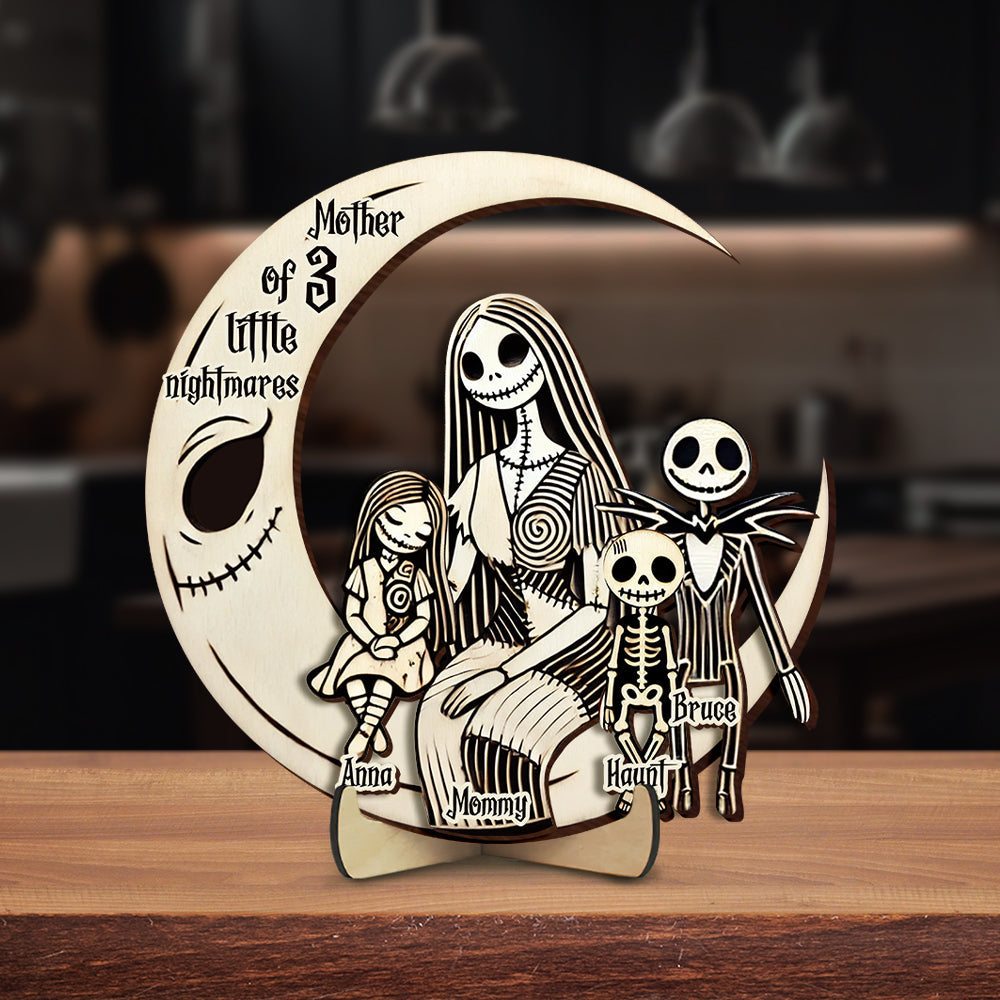 Nightmare Mom Wood Sign - Personalized Gifts For Mother 03TGLU010425-Homacus