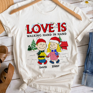 Personalized Gifts For Couple Shirt Love Is Walking Hand In Hand 02ACTN130923HH-Homacus