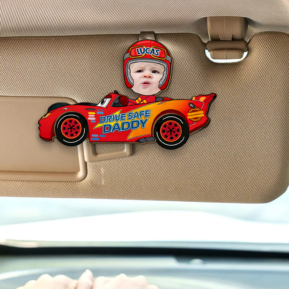 Funny Kid Car Visor Clip - Custom Face Photo Gifts 03KAPU180225-Homacus