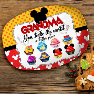 Personalized Gifts For Grandma, Sweet Cupcakes Christmas Resin Plate 03TOLU011124-Homacus