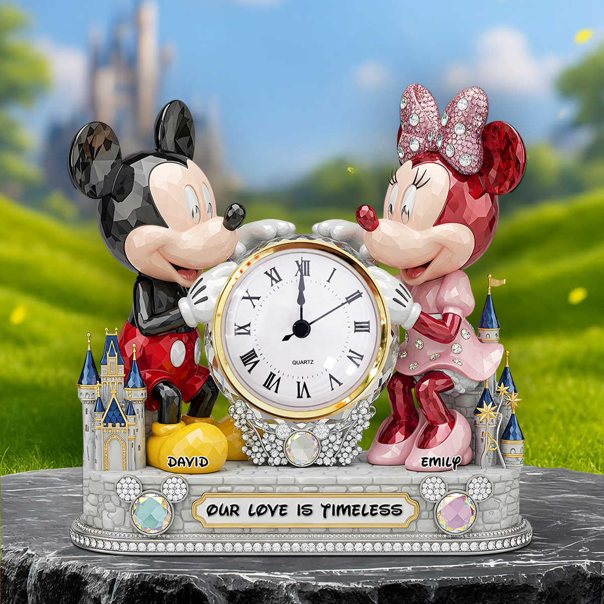 Timeless Love Couple Desk Clock Plaque - Personalized Gift For Couple 02OHPU030625-Homacus