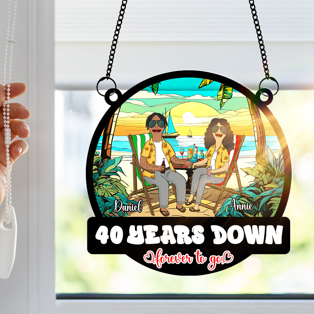 Burger Couple Suncatcher Ornament - Personalized Anniversary Gifts 03TOLU080225PA-Homacus