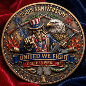 Celebrated America 250th Anniversary Printed Metal Coin - Personalized Gifts 03tyqn240326-Homacus