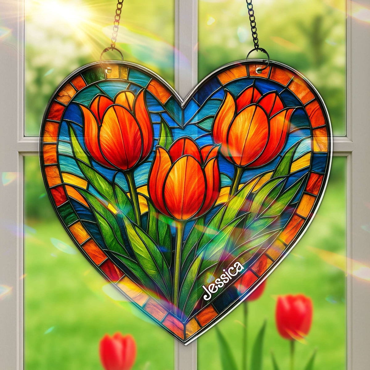 Flower Garden Suncatcher Ornament Personalized Gifts for Flower Lovers 01HULU180725-Homacus