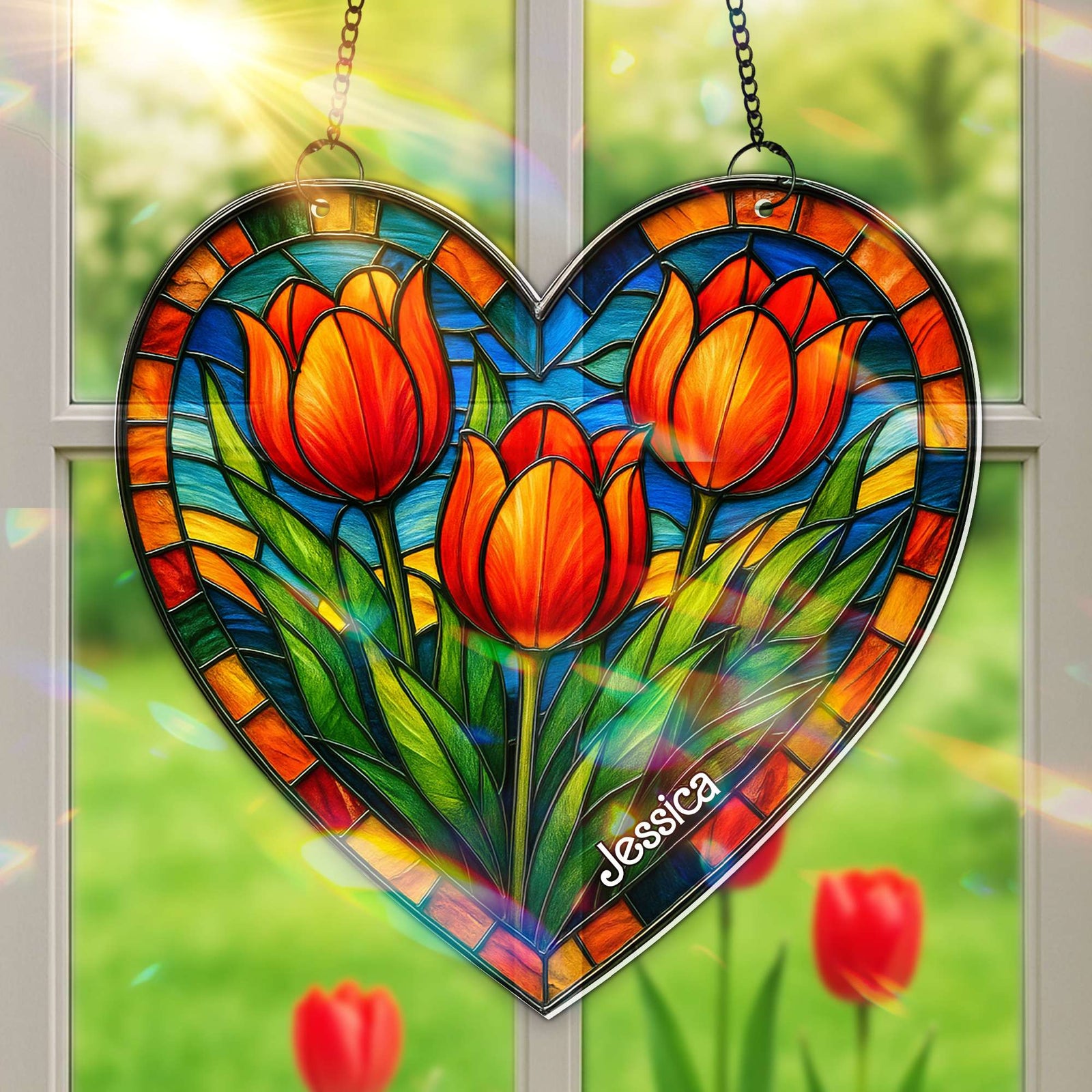 Flower Garden Suncatcher Ornament Personalized Gifts for Flower Lovers 01HULU180725-Homacus