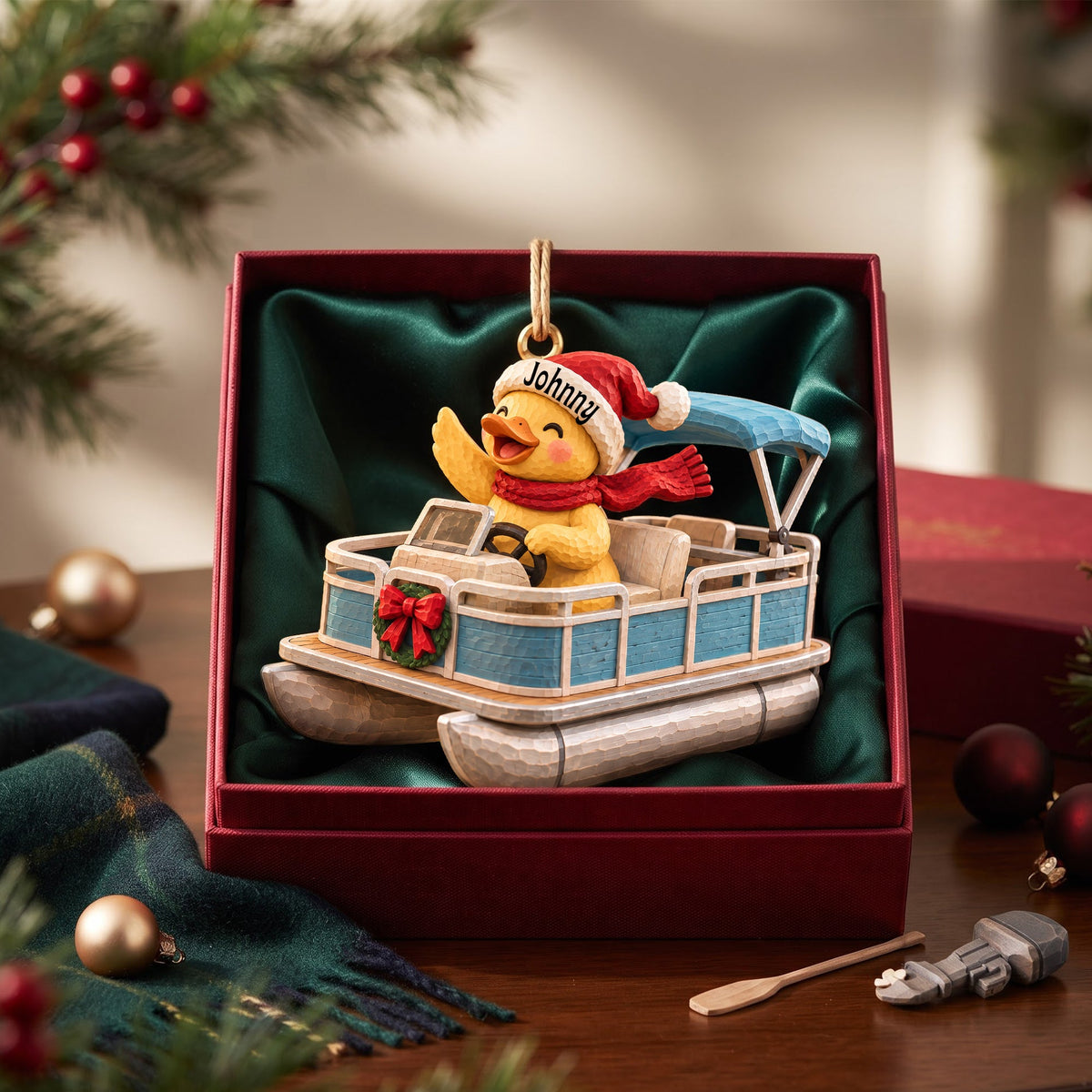 Ducking Fun Pontoon Ride Ornament - Personalized Gifts For Pontoon Lovers 03QHLU161026-Homacus