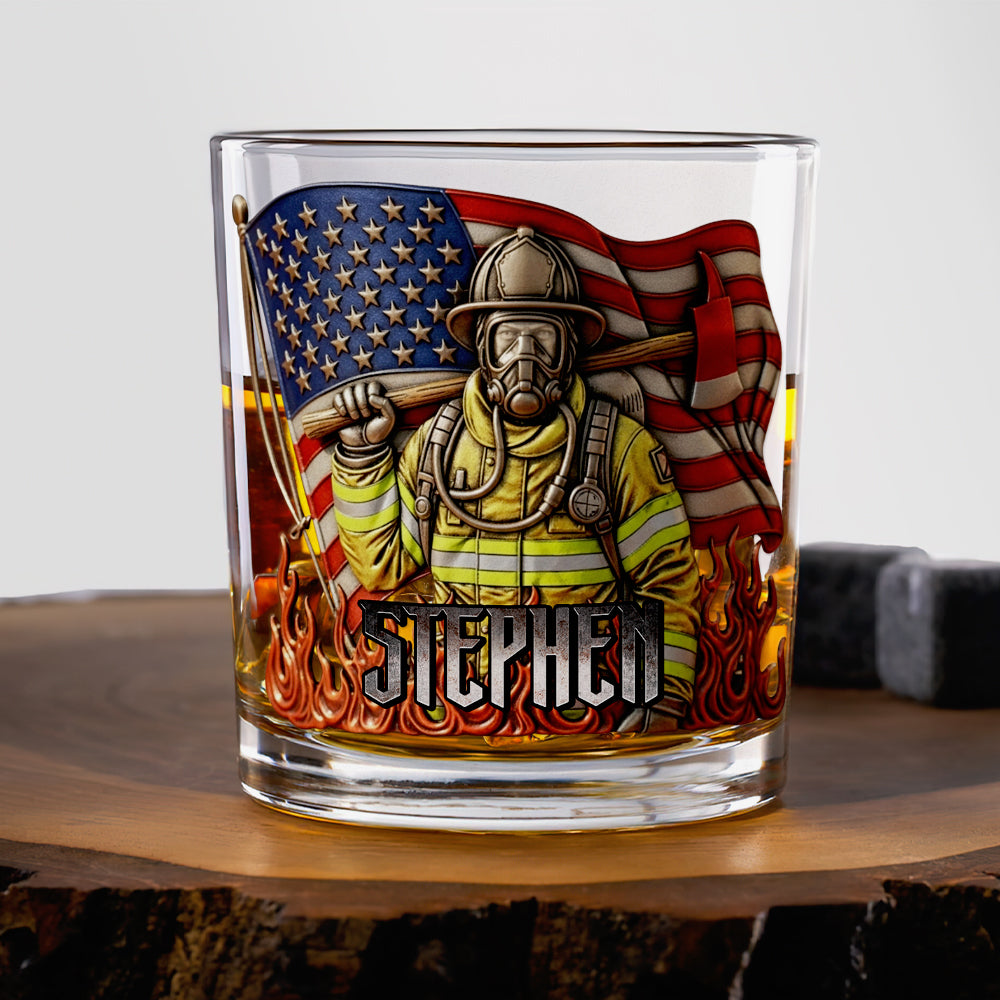 Blaze of Honor Whiskey Glass, Personalized Gifts For Firefighter 02TODT070825-Homacus