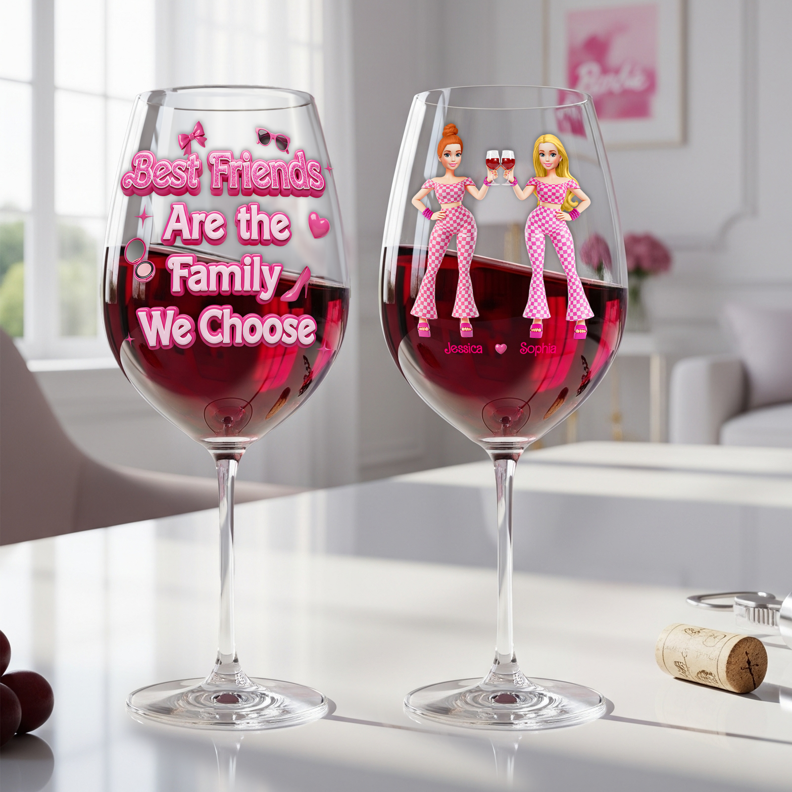 Stylish Besties Wine Glass - Personalized Gifts For Besties 02OHLU060825-Homacus