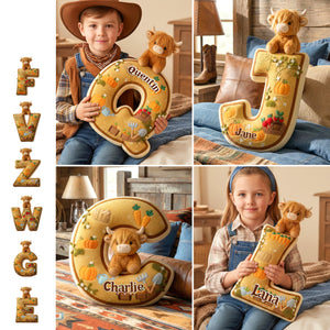 Highland Cow Farming Alphabet Pillow - Personalized Gifts For Highland Cow Lovers 04kimg081225-Homacus