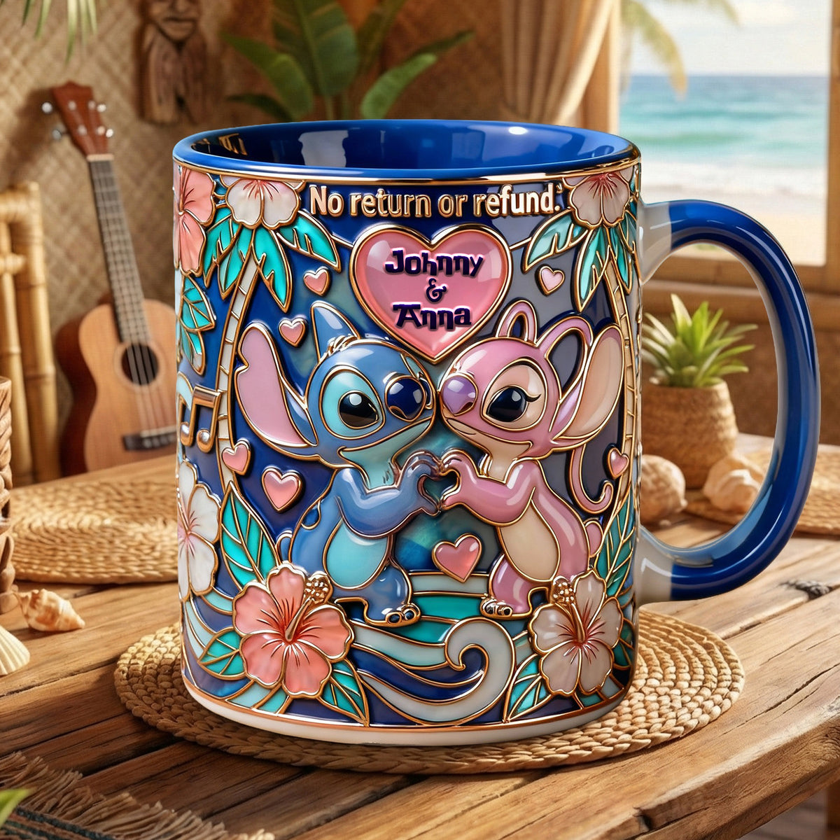 Tropical Island Couple Accent Mug - Personalized Gifts For Couples 01PALU150126-Homacus