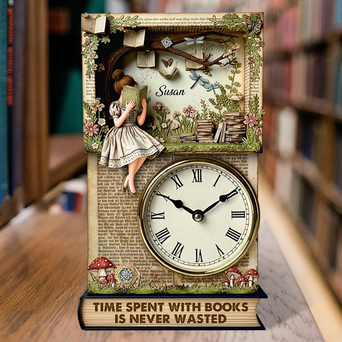 Reading Time Desk Lock Plaque Personalized Gifts For Books Loving Girl 01qhdt020625-Homacus