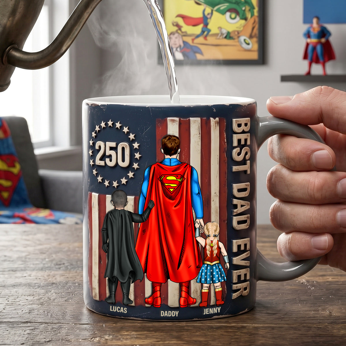 USA 250th Anniversary Best Dad Ever Magic Coffee Mug - Personalized Gifts For Dad 03natn300426-Homacus